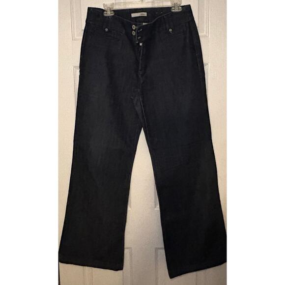 Chico’s platinum denim wide leg women’s jeans size 2 regular/ large - Picture 1 of 3